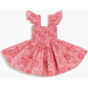 Hill House NWT Tiny Ellie Nap Dress Pink and Red Pimlico Floral Ikat Girls 12